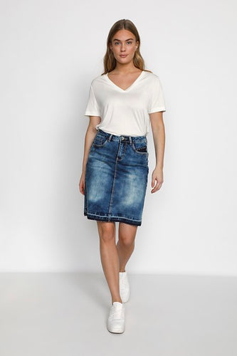 Patched denim Skirt