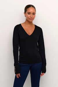 KAlizza V-Neck Knit Pullover Buttons